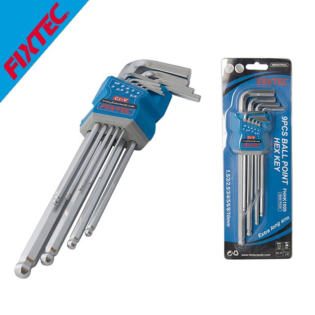 [FHHK1009] Fixtec 9pcs Ball Point Hex Key 1.5/2/2.5/3/4/5/6/8/10mm