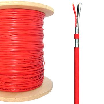 Chorus Fire Alarm Cable 2*1.2mm CU with AL Foil & TC Drain Wire, OD: 6.8mm, 5...