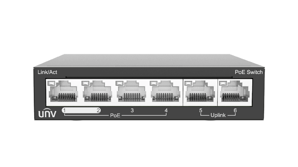[NSW2020-6T-POE-IN] Unmanaged CCTV Switch(PoE)6×100Mbps network ports, including 4 PoE ports