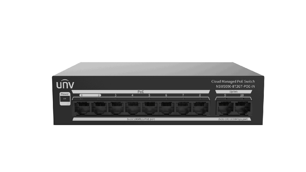 [NSW3000-8T2GT-POE-IN] UNV Cloud Managed Ethernet Switch(PoE)