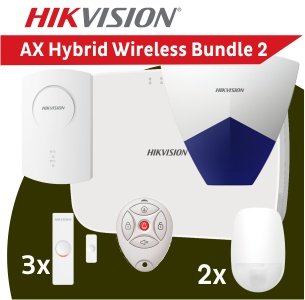 [WirelessAlarmBundle2] AX Hybrid Wireless Bundle (3x Wireless MC, 2X Wireless PIR, 1x Wireless Remote, 1x Wireless Siren - without battery, 1x Wireless Receiver, 1x Hybrid 20 Zones Alarm Panel with Built-in Lithium Battery)