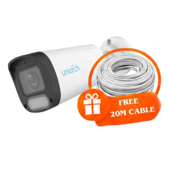[IPC-B242-ADF28K-WP] UNV 2MP ColorHunter Wise-ISP Fixed Warm Light Bullet Network Camera