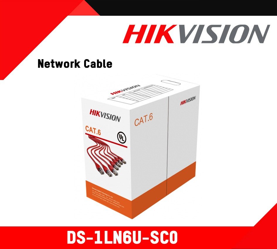 [DS-1LN6U-SC0] Hikvision UTP CAT6 305m Network Cable (Solid Copper, 0.55 mm, Orange)