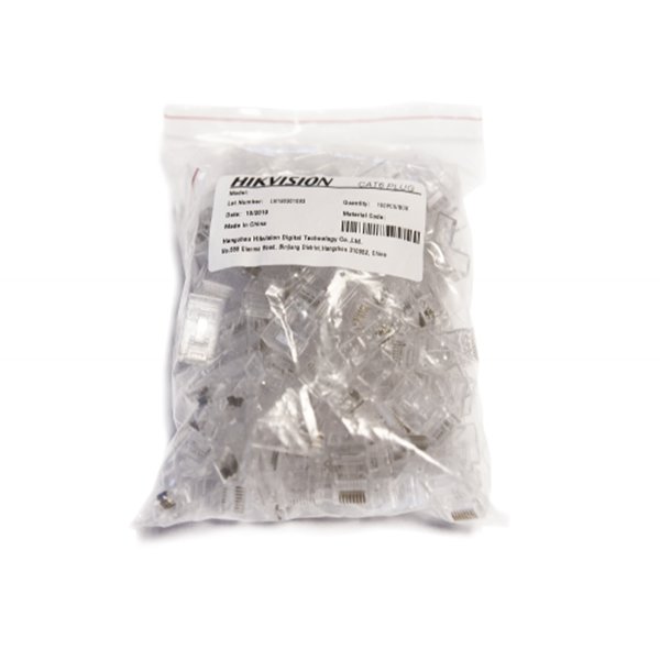 [DS-1M02] Hikvision Gold Plated RJ45 Plugs Support Gigabit Ethernet Box of 100 pieces