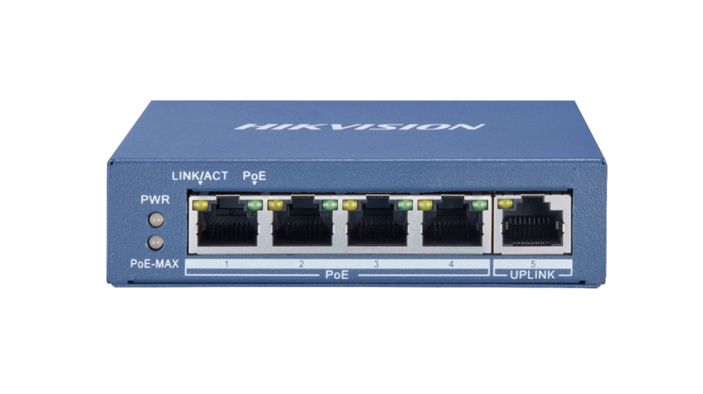 [DS-3E0505P-E/M] Hikvision 4 Port Gigabit Unmanaged POE Switch (Value Series)
