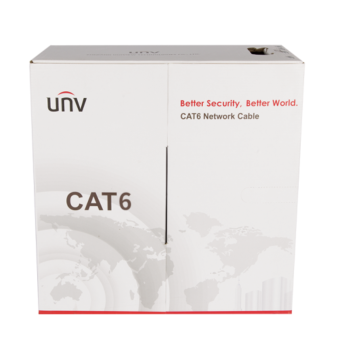UNV Cat6 UTP 305m-4P*0.56mm(23AWG)-CCA-indoor PVC-white- Fluke Test 90m
