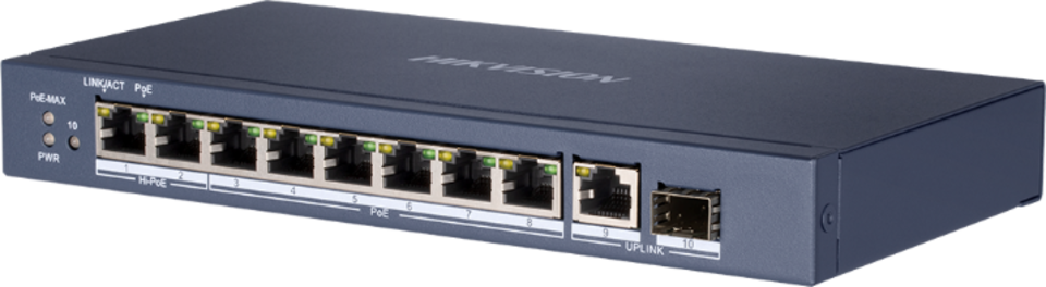 [DS-3E0510HP-E] Hikvision 8 Port Gigabit Unmanaged POE Switch with SFP uplink (Pro Series)