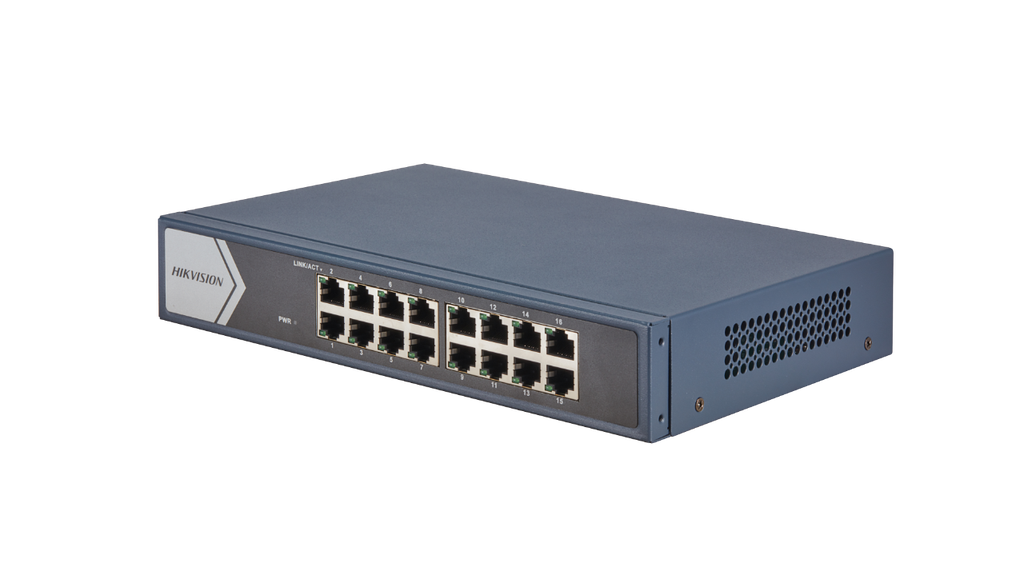 [DS-3E0516-E(B)] Hikvision 16 Port Gigabit Unmanaged Switch (Pro Series)
