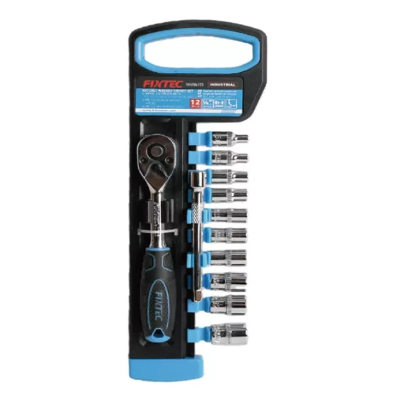 Fixtec 12Pcs 1/4" Ratchet Wrench with SAE