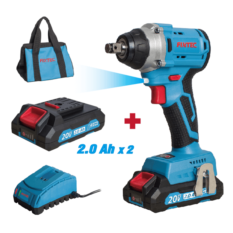 Fixtec 20V LI-ON Brushless Impact Wrench Set (Battery Included) Clearance - N...