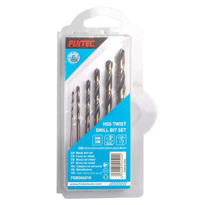 [FDBG0601K] Fixtec HSS Twist Drill Bits Set