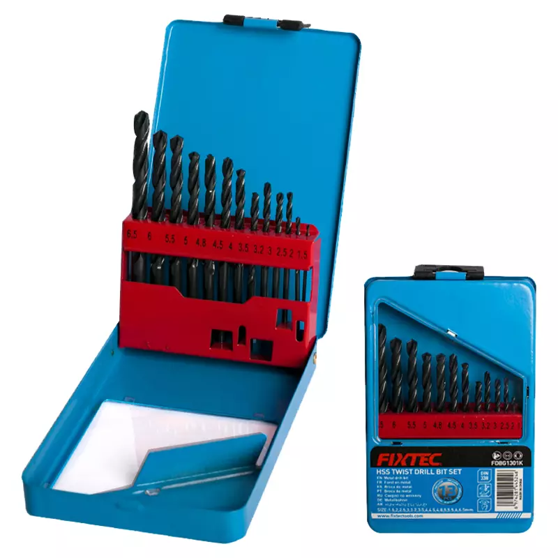[FDBG1301K] FIXTEC 13 PCS HSS TWIST DRILL BITS SET